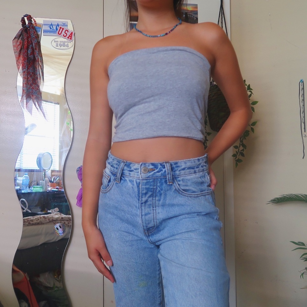 Grey tube top!